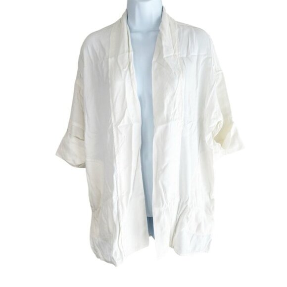 Wilfred Aritzia Blazer Jacket Kimono Open front Off white 3/4 length Sleeve XXS - Picture 2 of 16